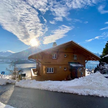 Chalet Egglen "Typical Swiss House, Best Views, Private Jacuzzi" Sigriswil Esterno foto