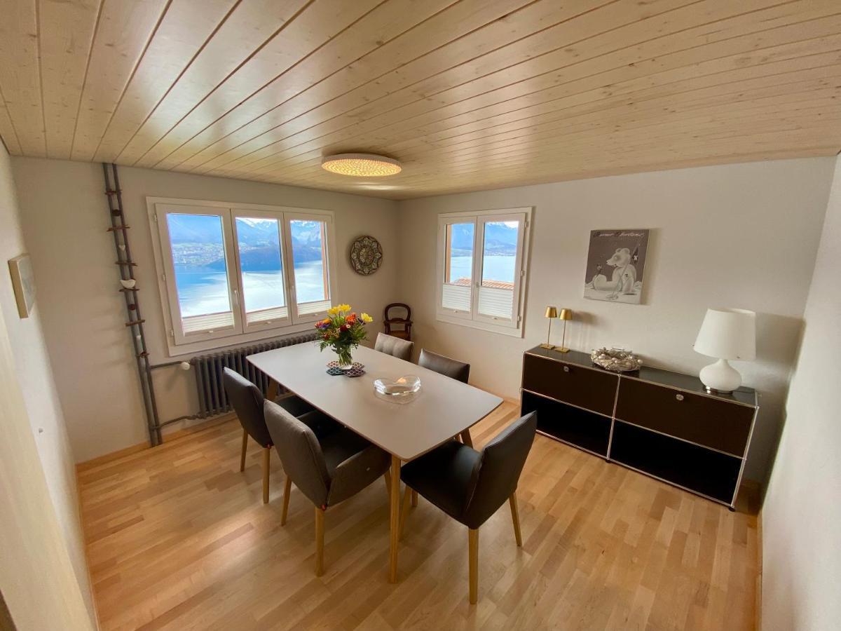 Chalet Egglen "Typical Swiss House, Best Views, Private Jacuzzi" Sigriswil Esterno foto